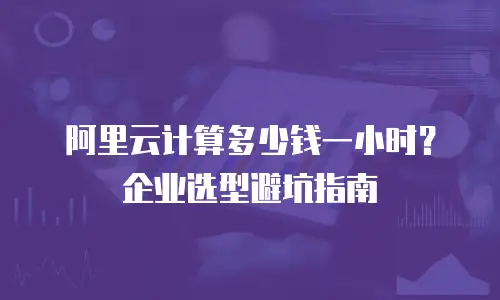 阿里云计算多少钱一小时？企业选型避坑指南