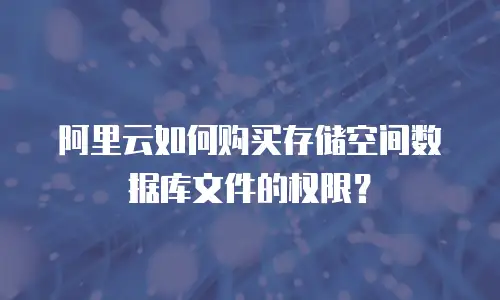 阿里云如何购买存储空间数据库文件的权限？