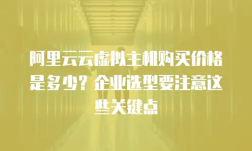 阿里云云虚拟主机购买价格是多少？企业选型要注意这些关键点