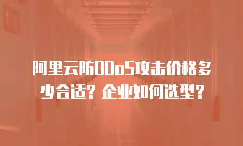 阿里云防DDoS攻击价格多少合适？企业如何选型？