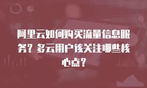 阿里云如何购买流量信息服务？多云用户该关注哪些核心点？