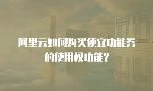 阿里云如何购买便宜功能券的使用权功能？