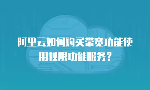 阿里云如何购买带宽功能使用权限功能服务？