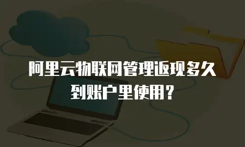阿里云物联网管理返现多久到账户里使用？