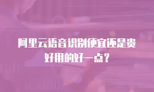 阿里云语音识别便宜还是贵好用的好一点？