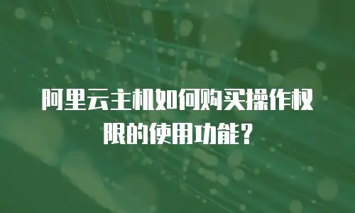 阿里云主机如何购买操作权限的使用功能？