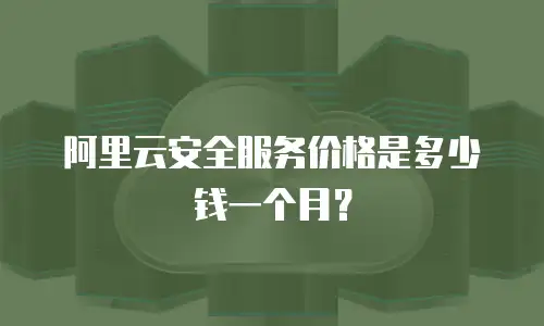 阿里云安全服务价格是多少钱一个月？