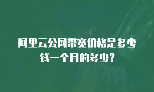 阿里云公网带宽价格是多少钱一个月的多少？