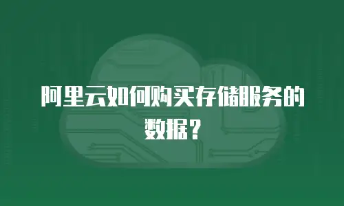 阿里云如何购买存储服务的数据？