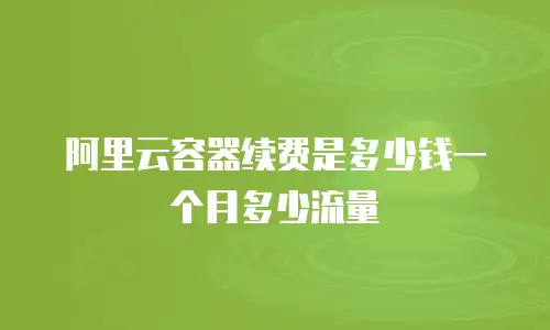 阿里云容器续费是多少钱一个月多少流量