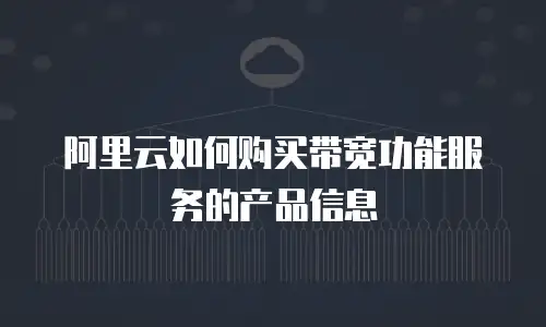 阿里云如何购买带宽功能服务的产品信息