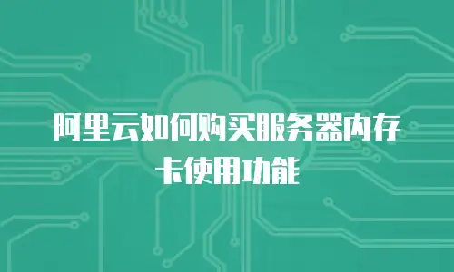 阿里云如何购买服务器内存卡使用功能