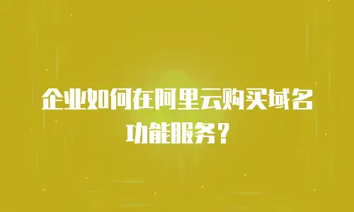 企业如何在阿里云购买域名功能服务？