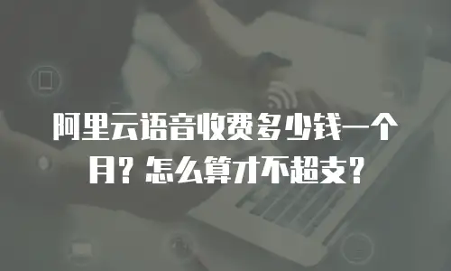 阿里云语音收费多少钱一个月？怎么算才不超支？