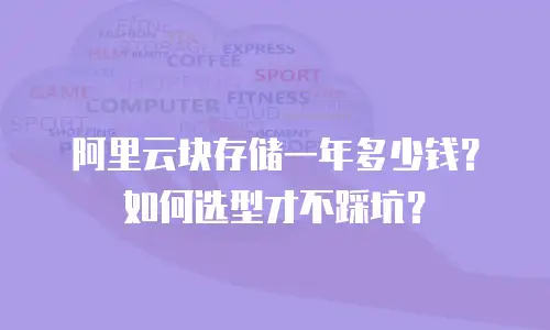 阿里云块存储一年多少钱？如何选型才不踩坑？