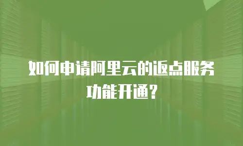 如何申请阿里云的返点服务功能开通？