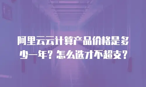 阿里云云计算产品价格是多少一年？怎么选才不超支？