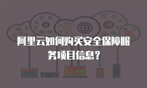 阿里云如何购买安全保障服务项目信息？