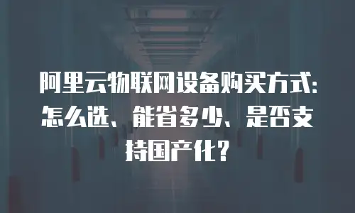 阿里云物联网设备购买方式：怎么选、能省多少、是否支持国产化？
