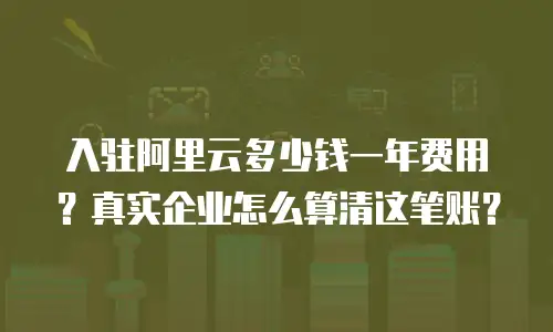 入驻阿里云多少钱一年费用？真实企业怎么算清这笔账？