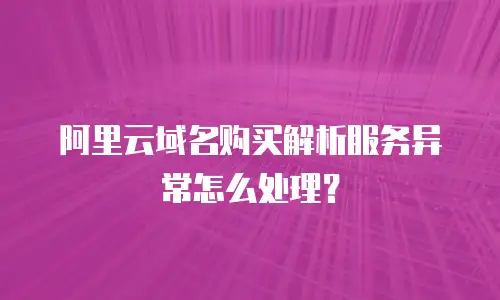 阿里云域名购买解析服务异常怎么处理？