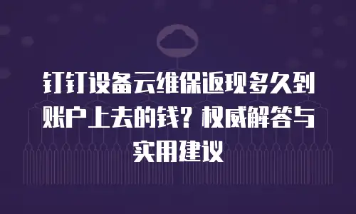 钉钉设备云维保返现多久到账户上去的钱？权威解答与实用建议