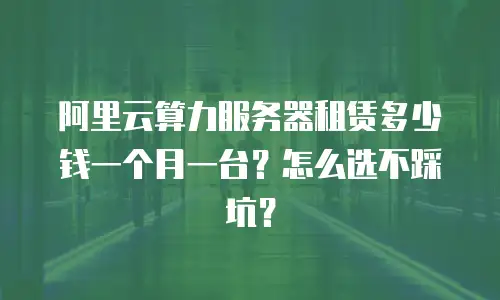 阿里云算力服务器租赁多少钱一个月一台？怎么选不踩坑？