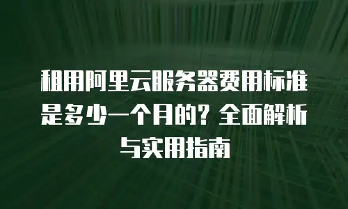 租用阿里云服务器费用标准是多少一个月的？全面解析与实用指南