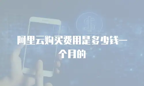 阿里云购买费用是多少钱一个月的