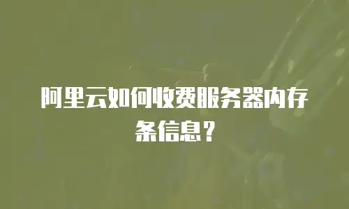 阿里云如何收费服务器内存条信息？