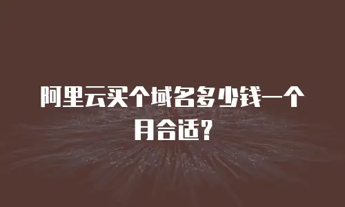 阿里云买个域名多少钱一个月合适？