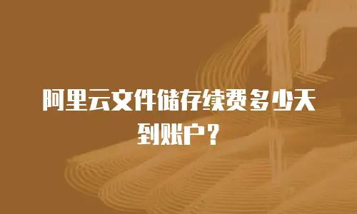 阿里云文件储存续费多少天到账户？