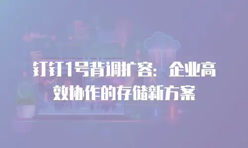 钉钉1号背调扩容：企业高效协作的存储新方案