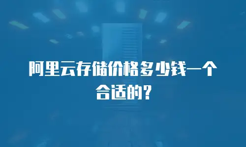 阿里云存储价格多少钱一个合适的？