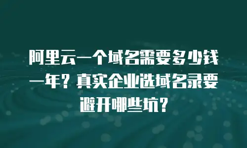 阿里云一个域名需要多少钱一年？真实企业选域名录要避开哪些坑？
