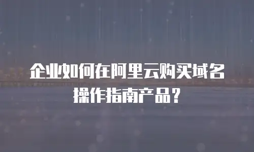 企业如何在阿里云购买域名操作指南产品？