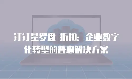 钉钉星罗盘 折扣：企业数字化转型的普惠解决方案