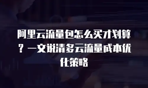 阿里云流量包怎么买才划算？一文说清多云流量成本优化策略