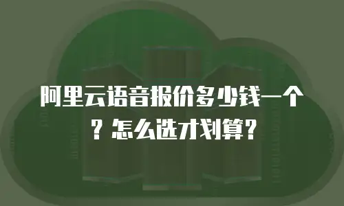 阿里云语音报价多少钱一个？怎么选才划算？