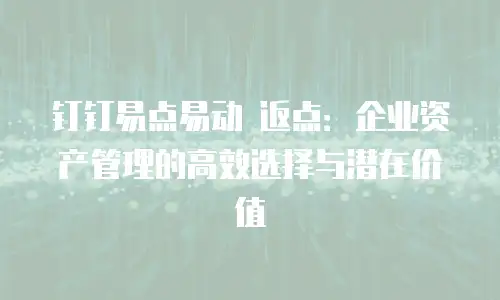 钉钉易点易动 返点：企业资产管理的高效选择与潜在价值