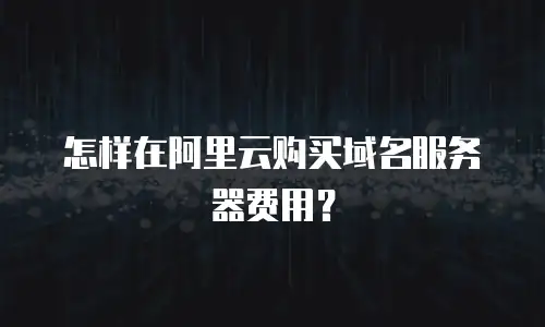 怎样在阿里云购买域名服务器费用？