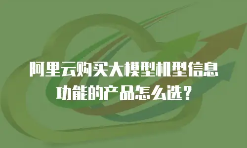 阿里云购买大模型机型信息功能的产品怎么选？