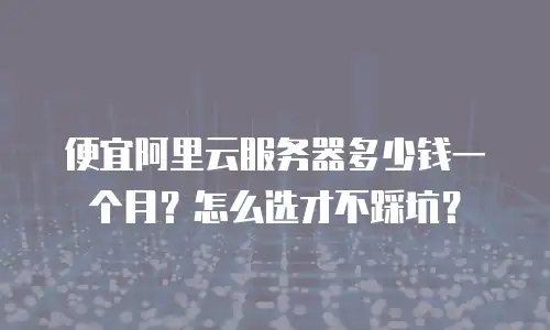便宜阿里云服务器多少钱一个月？怎么选才不踩坑？