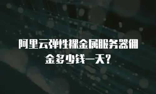 阿里云弹性裸金属服务器佣金多少钱一天？