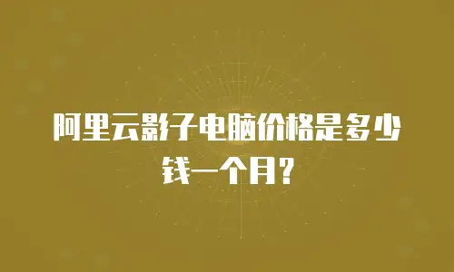 阿里云影子电脑价格是多少钱一个月？