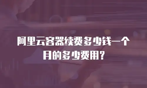 阿里云容器续费多少钱一个月的多少费用？