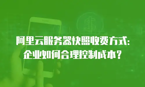 阿里云服务器快照收费方式：企业如何合理控制成本？