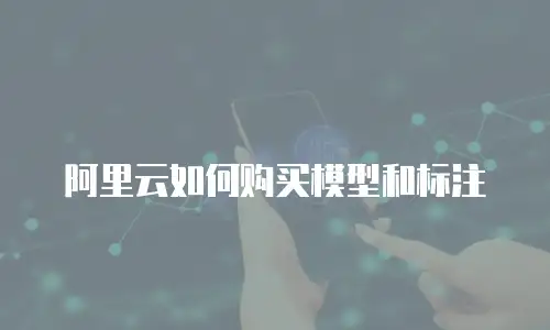 阿里云如何购买模型和标注
