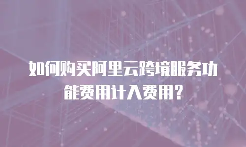 如何购买阿里云跨境服务功能费用计入费用？