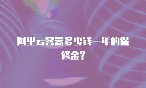 阿里云容器多少钱一年的保修金？